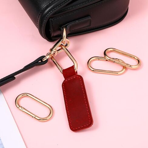 8pcs مشابك حلقة الربيع البيضاوي Clips Gold -keychain فتحة ثقيلة فتحة o محفظة مقطع القلادة سحر محفظة حقائب اليد مناسبة حقيبة الظهر (1.96 × 0.61 بوصة) in Saudi Arabia