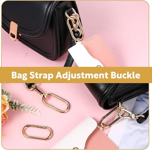 8pcs مشابك حلقة الربيع البيضاوي Clips Gold -keychain فتحة ثقيلة فتحة o محفظة مقطع القلادة سحر محفظة حقائب اليد مناسبة حقيبة الظهر (1.96 × 0.61 بوصة) in Saudi Arabia