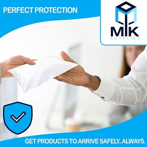 White Poly Mailers (Non Bubble) Pack of 100 | 2.5mil Thickness Plastic Shipping Bags Envelopes with Self Adhesive Strip | Waterproof and Tear Resistant Postal Bags | (10x13) in Saudi Arabia