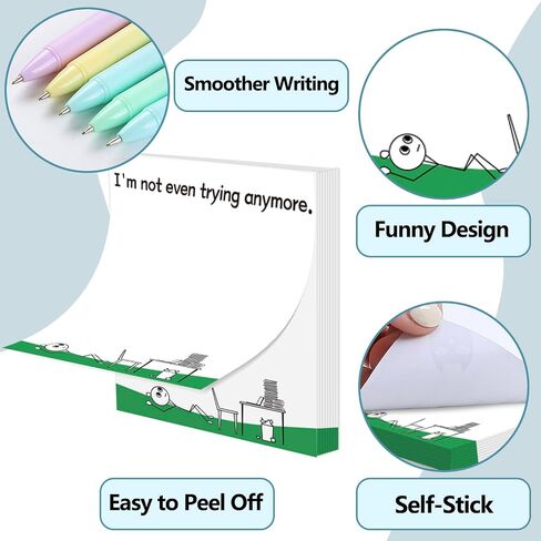 12pcs مكبب الحريق الملاحظات اللزجة مع الأقلام المضحكة مذكرة ساخرة متعة مفترحات عمل زملاء العمل الممرضات الممرضة للبالغين أصدقاء مدرب فرحان المكاتب الإمداد in Kuwait