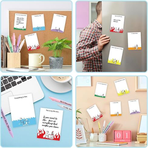 12pcs مكبب الحريق الملاحظات اللزجة مع الأقلام المضحكة مذكرة ساخرة متعة مفترحات عمل زملاء العمل الممرضات الممرضة للبالغين أصدقاء مدرب فرحان المكاتب الإمداد in Kuwait