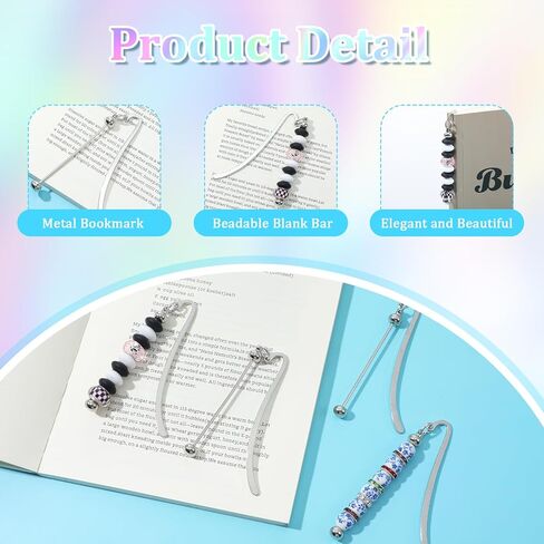 40 PCS Idemarks Idearks DIY Metal Bar Bar Bar Mongmark for Beads Modern Bead Craft Jewelry Hawh Gift for Book Book Student Support Office Supplies (Silver) in Saudi Arabia
