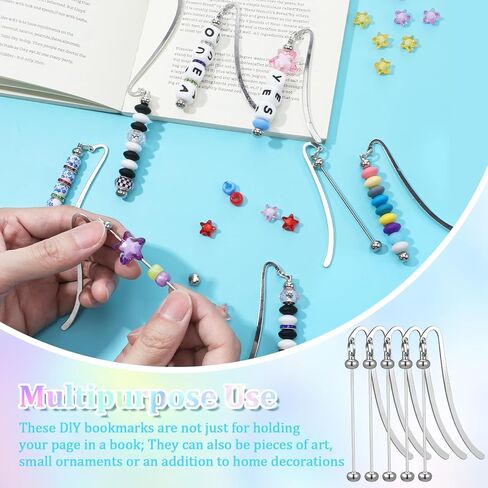 40 PCS Idemarks Idearks DIY Metal Bar Bar Bar Mongmark for Beads Modern Bead Craft Jewelry Hawh Gift for Book Book Student Support Office Supplies (Silver) in Saudi Arabia