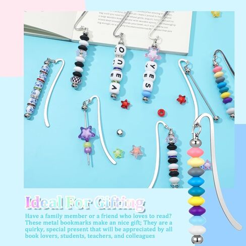40 PCS Idemarks Idearks DIY Metal Bar Bar Bar Mongmark for Beads Modern Bead Craft Jewelry Hawh Gift for Book Book Student Support Office Supplies (Silver) in Saudi Arabia