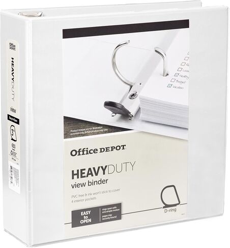 [IN] PLACE Heavy-Duty D-Ring View Binder, 3in. Rings, 100% Recycled, White, OD03105 in Saudi Arabia