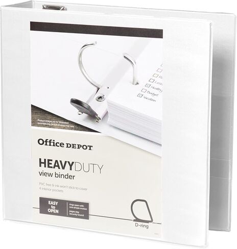[IN] PLACE Heavy-Duty D-Ring View Binder, 3in. Rings, 100% Recycled, White, OD03105 in Saudi Arabia