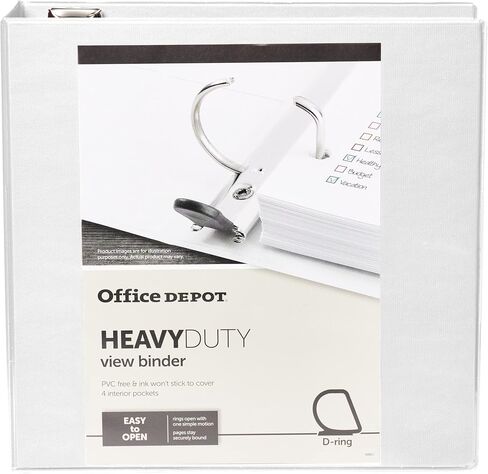 [IN] PLACE Heavy-Duty D-Ring View Binder, 3in. Rings, 100% Recycled, White, OD03105 in Saudi Arabia