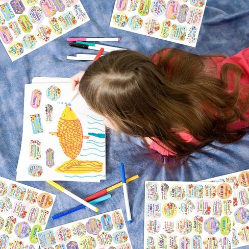 Fancy Land Bible Verse Stickers Floral Scripture Sticker Sheets Flower Religious Envelope Seals for Christian Sunday School Prizes DIY Art Crafts Cards Scrapbook Party Gift Decoration Supplies 200Pcs in Saudi Arabia