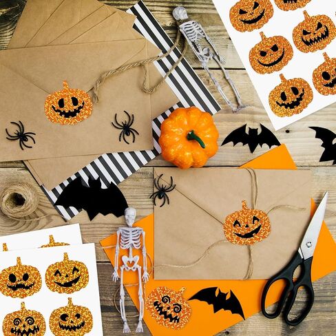 COCHIE Halloween Stickers Decorations, 480 1-1/2 Inch Laser Self-Adhesive Halloween J-O-Lantern Stickers Tags Label Decal for Envelopes Craft Card Seal Gifts Candy Bags Party Decor Supplies (Ghost) in Saudi Arabia