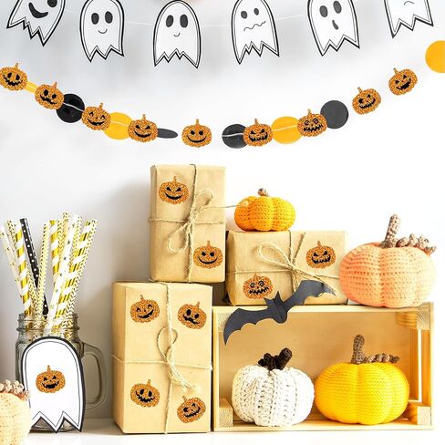COCHIE Halloween Stickers Decorations, 480 1-1/2 Inch Laser Self-Adhesive Halloween J-O-Lantern Stickers Tags Label Decal for Envelopes Craft Card Seal Gifts Candy Bags Party Decor Supplies (Ghost) in Saudi Arabia
