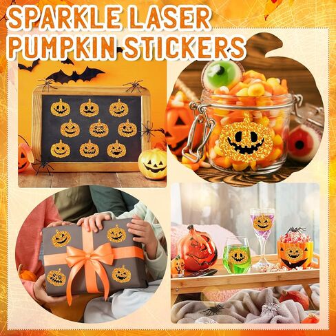 COCHIE Halloween Stickers Decorations, 480 1-1/2 Inch Laser Self-Adhesive Halloween J-O-Lantern Stickers Tags Label Decal for Envelopes Craft Card Seal Gifts Candy Bags Party Decor Supplies (Ghost) in Saudi Arabia