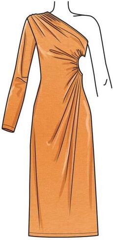 Simplicity Misses' One Shoulder Knit Dress Sewing Pattern Packet, Design Code S9885, Sizes 18-20-22-24-26 in Saudi Arabia