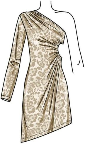 Simplicity Misses' One Shoulder Knit Dress Sewing Pattern Packet, Design Code S9885, Sizes 18-20-22-24-26 in Saudi Arabia
