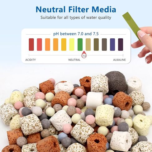 Bio Aquarium Filter Media, Bio Ceramic Ring Balls Media Set for Aquarium Filter, Pond and Fish Tank (500g, 1.1lb) in Saudi Arabia