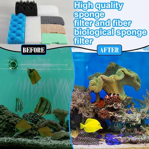 68 PCS Filter Media متوافقة مع Fluval 306/307 ، أكياس Medies Media Fluter Canister ، واضحة سريعة ، ورغوة ، نترت/فوسفات/أمونيا ، منشفة ، صيانة الشحوم لمدة 12 شهرًا in Saudi Arabia