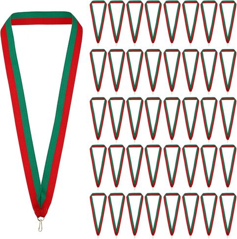 PATIKIL Award Neck Ribbons with Snap Clips, 100 Pack Polyester Medal Lanyards Blank Award Ribbon for Competitions Achievement Sports Party, Blue/Yellow in Saudi Arabia