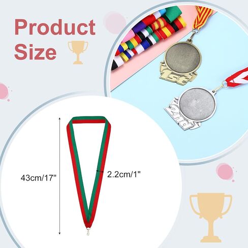 PATIKIL Award Neck Ribbons with Snap Clips, 100 Pack Polyester Medal Lanyards Blank Award Ribbon for Competitions Achievement Sports Party, Blue/Yellow in Saudi Arabia