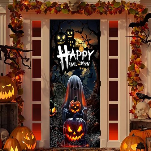 Hello Sunshine Floral Welcome Door Cover, Bicycle with Sunflower Banner. Watercolor Butterfly and Lemon Decorative for Front Door Holiday Spring and Summer Party Indoor and Outdoor. (Halloween-1) in Saudi Arabia