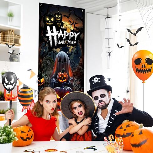 Hello Sunshine Floral Welcome Door Cover, Bicycle with Sunflower Banner. Watercolor Butterfly and Lemon Decorative for Front Door Holiday Spring and Summer Party Indoor and Outdoor. (Halloween-1) in Saudi Arabia