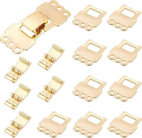 Sunnyclue 1 Box 6pcs قلادة قلادة قلادة 18 كيلو بايت مطلية متعددة الخطوط الطية فوق مشبك موصل النحاس الطبقات قفل القفل لصنع المجوهر in Saudi Arabia