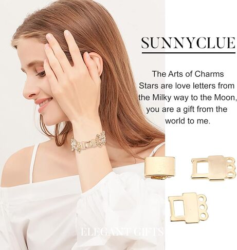 Sunnyclue 1 Box 6pcs قلادة قلادة قلادة 18 كيلو بايت مطلية متعددة الخطوط الطية فوق مشبك موصل النحاس الطبقات قفل القفل لصنع المجوهر in Saudi Arabia