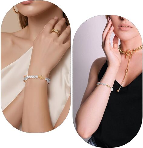 10 Sets Toggle Clasp,Toggle Clasps for Jewelry Making T-Bar Jewelry Clasps Round Bracelet Closures Suitable for Making Necklaces, Bracelets and Earrings in Saudi Arabia