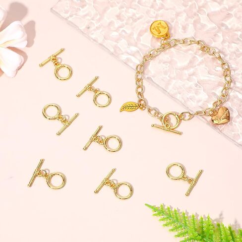 10 Sets Toggle Clasp,Toggle Clasps for Jewelry Making T-Bar Jewelry Clasps Round Bracelet Closures Suitable for Making Necklaces, Bracelets and Earrings in Saudi Arabia