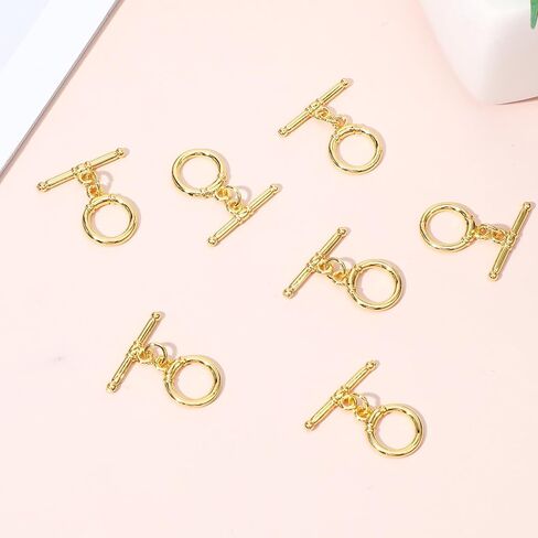10 Sets Toggle Clasp,Toggle Clasps for Jewelry Making T-Bar Jewelry Clasps Round Bracelet Closures Suitable for Making Necklaces, Bracelets and Earrings in Saudi Arabia