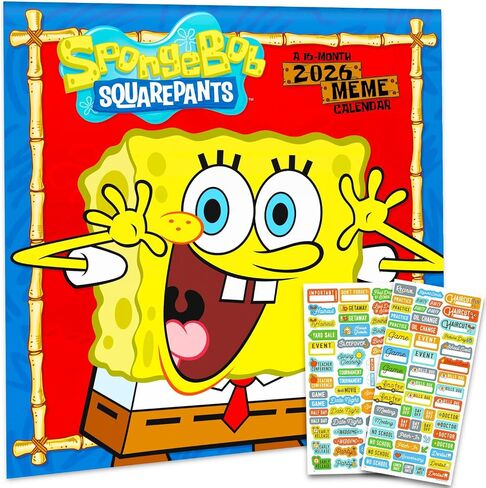 SPONGEBOB Squarepants Calendar 2026 - Deluxe 2026 SPONGEBOB حزمة التقويم مع أكثر in Saudi Arabia