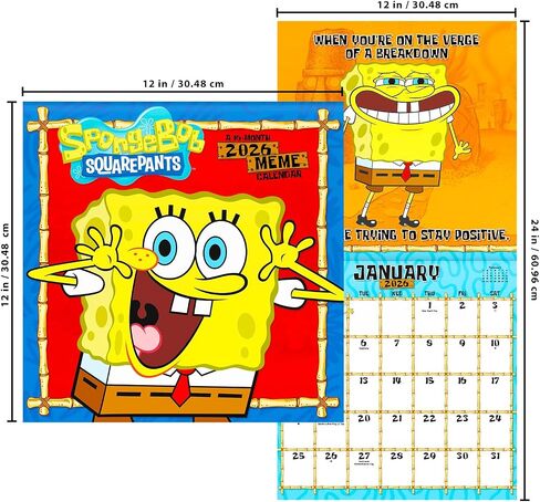 SPONGEBOB Squarepants Calendar 2026 - Deluxe 2026 SPONGEBOB حزمة التقويم مع أكثر in Saudi Arabia