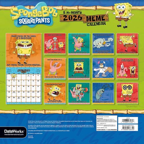 SPONGEBOB Squarepants Calendar 2026 - Deluxe 2026 SPONGEBOB حزمة التقويم مع أكثر in Saudi Arabia
