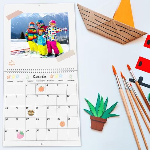1 PCS أوراق تقويمية فارغة تقويم جدار القصاصات ، 12 "× 12" مغلق 12 "× 24" تقويم غير مؤرخ لمطبخ ومكتب DIY in Saudi Arabia