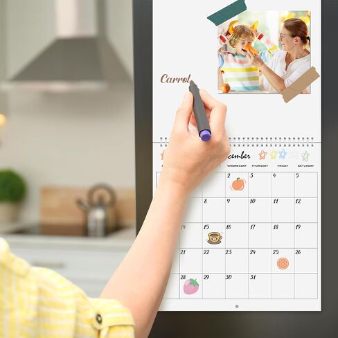 1 PCS أوراق تقويمية فارغة تقويم جدار القصاصات ، 12 "× 12" مغلق 12 "× 24" تقويم غير مؤرخ لمطبخ ومكتب DIY in Saudi Arabia