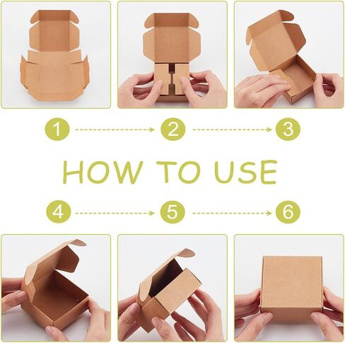 PH PandaHall 50PCS Gift Wrapping Kraft Paper Box, 2.8x2.8x1.3inch Favor Boxes with Lids Earring Ring Small Jewelry Favor Treat Boxes for Christmas, Festival, Small Business, Art Craft in Saudi Arabia