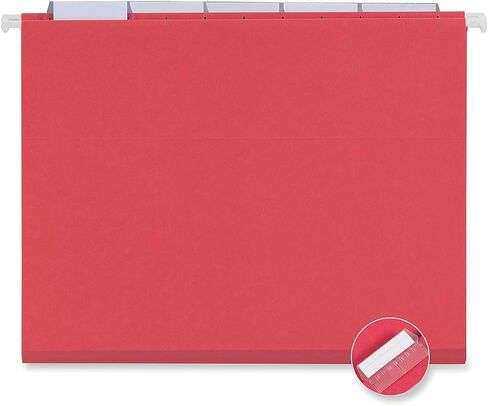 Universal Deluxe Bright Color Hanging File Folders, Letter Size, 1/5-Cut Tabs, Red, 25/Box in Saudi Arabia