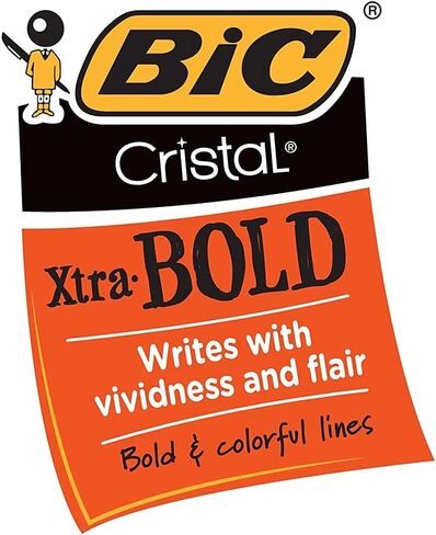 BIC MSB11BK CRISTAL XTRA BOLD PORPORE TUCK PEN ، الحبر الأسود ، 1.6 مم ، غامق ، عشرات in Saudi Arabia