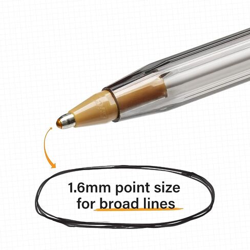 BIC MSB11BK CRISTAL XTRA BOLD PORPORE TUCK PEN ، الحبر الأسود ، 1.6 مم ، غامق ، عشرات in Saudi Arabia