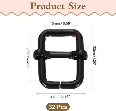 uxcell Metal Roller Buckle, Adjustable Tri-Glides Slide Buckles Strap Belt Keeper with Movable Bar for Bag Purse Making in Saudi Arabia