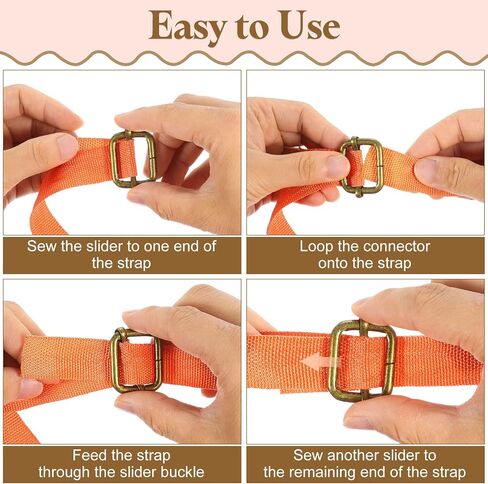 uxcell Metal Roller Buckle, Adjustable Tri-Glides Slide Buckles Strap Belt Keeper with Movable Bar for Bag Purse Making in Saudi Arabia