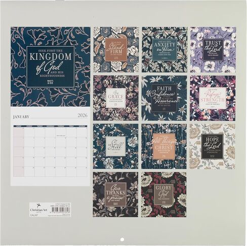 Christian Art Gifts 2026 Large 12 Month Encouraging Scripture Wall Calendar for Women: Know the Plans Inspiring Monthly Bible Verses, Cute Multicolor Floral Designs, Office, Kitchen, Bedroom, 10 x 10 in Saudi Arabia