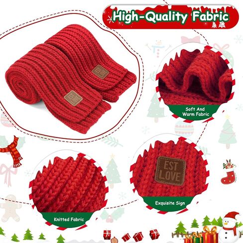 Dog Scarf, 2 Pack Dog Warm Bandanas, Christmas Winter Holiday Decoration Scarf for Small Medium Large Dogs (Red, Green) (red&red) in Saudi Arabia