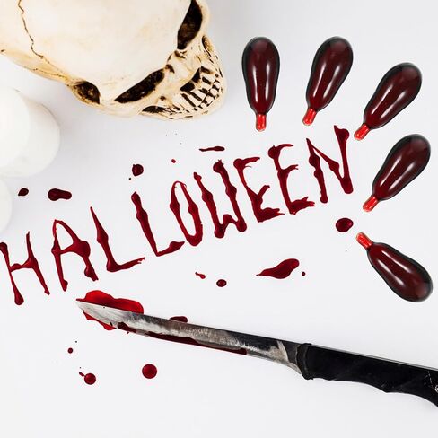 30pcs Fake Blood Pill Vampire Capsules - Realistic Fake Blood Capsules Halloween Bloody Pills Trick Toy for Cosplay Masquerade Special Effects in Saudi Arabia