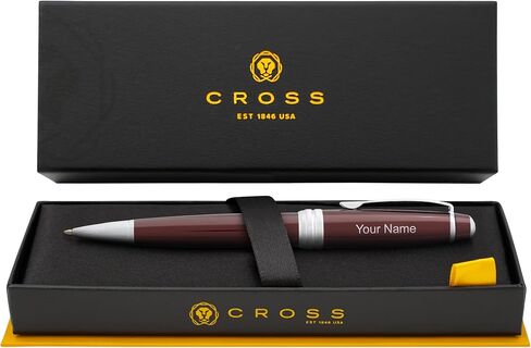 Dayspring Pens Personalized Cross Bailey Medalist Ballpoint Pen - Chrome with Gold Trim | Luxury Engraved Pen, Customized Pens for Men, Women, Executive Business Milestone or Graduation Gift-Black Ink in Kuwait