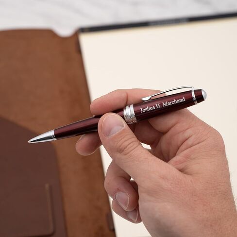 Dayspring Pens Personalized Cross Bailey Medalist Ballpoint Pen - Chrome with Gold Trim | Luxury Engraved Pen, Customized Pens for Men, Women, Executive Business Milestone or Graduation Gift-Black Ink in Kuwait