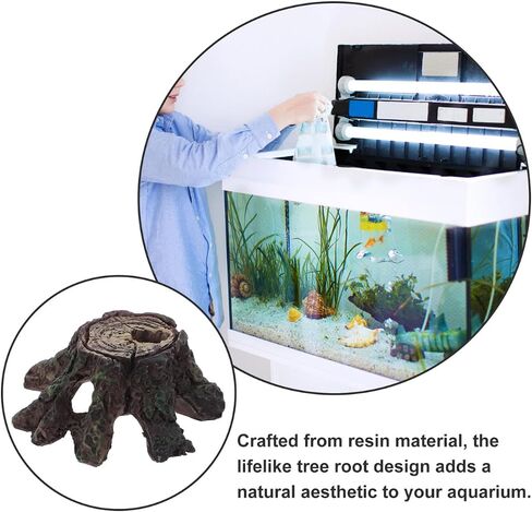 Balacoo Mini Aquarium Tree Stump Decorations: Resin Hollow Tree Trunk Ornament, Aquarium Cave Decor, Betta Fish Tank Driftwood Decor in Saudi Arabia