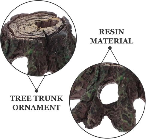 Balacoo Mini Aquarium Tree Stump Decorations: Resin Hollow Tree Trunk Ornament, Aquarium Cave Decor, Betta Fish Tank Driftwood Decor in Saudi Arabia