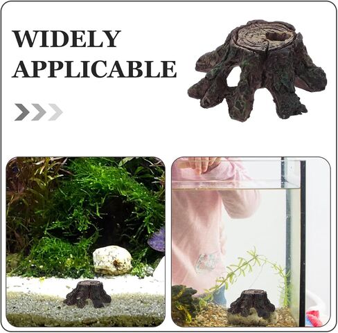 Balacoo Mini Aquarium Tree Stump Decorations: Resin Hollow Tree Trunk Ornament, Aquarium Cave Decor, Betta Fish Tank Driftwood Decor in Saudi Arabia