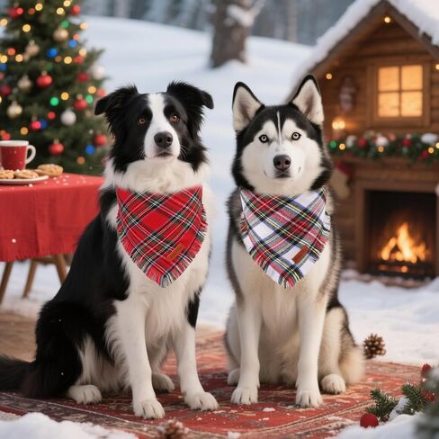 Ptdecor Fall Dog Bandanas مع حواف الشرابات ، وشاح البرتقالي والبني منقوش ، عيد الشكر عيد الشكر باندانا ، عصابات مثلث قابلة للانعكاس للقطط الصغيرة للكلاب (صغيرة) in Kuwait