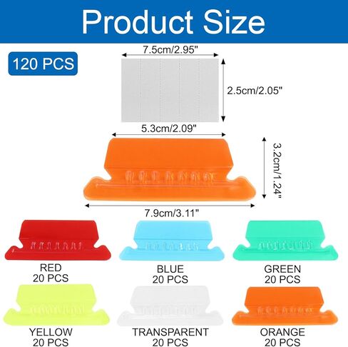 Hanging File Folder, 60 Sets File Folder Tabs and Inserts for Quick Identification Multicolored Plastic File Folder Labels for School and Home Use Office Supplies in Kuwait