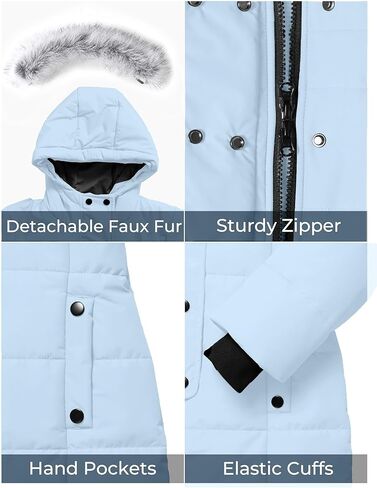 ZSHOW Girls' Long Winter Coat Parka Water Resistant Warm Puffer Jacket in Kuwait